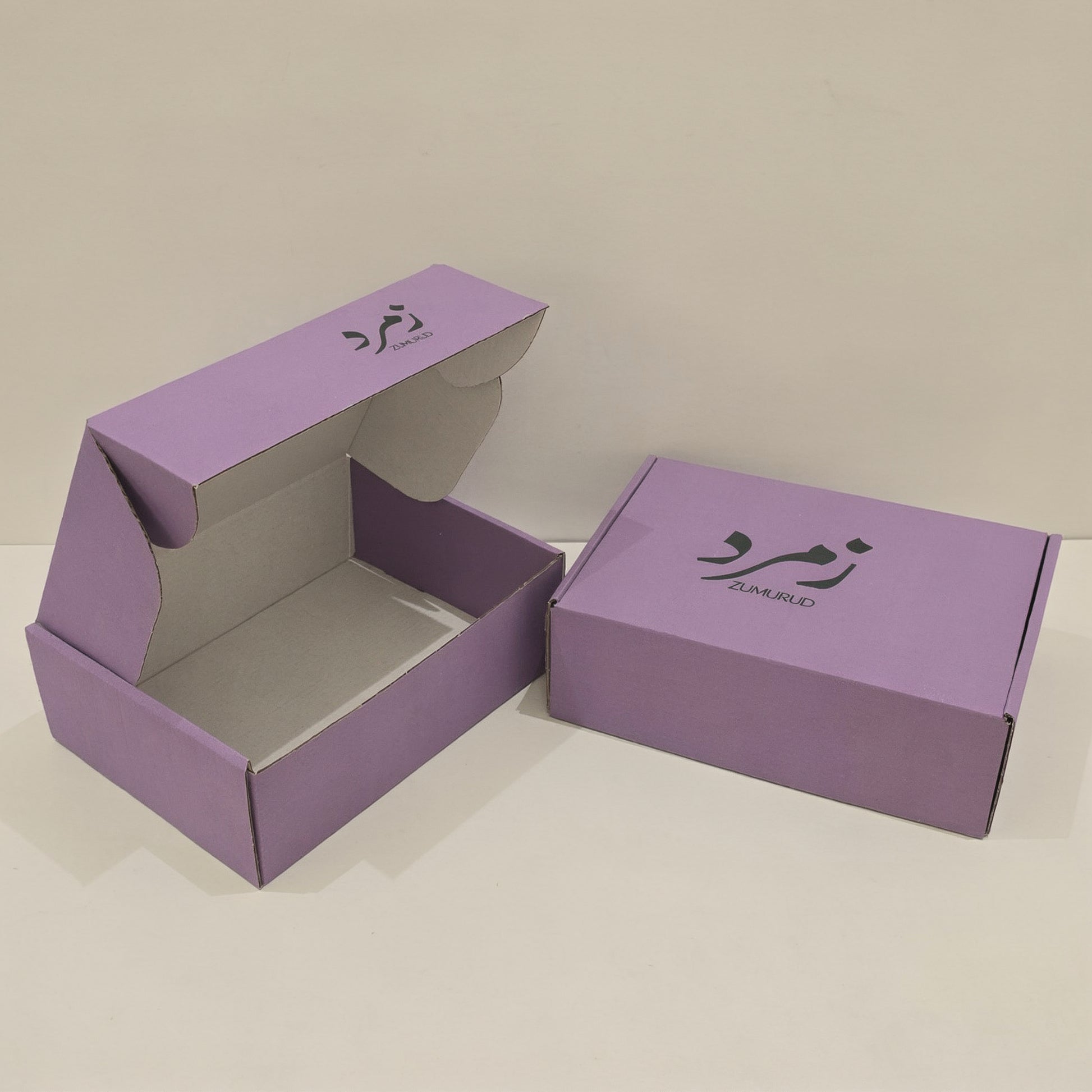 Purple 3-Layer Corrugated Mailing Box 267x200x88mm Custom Print, 1 color printing