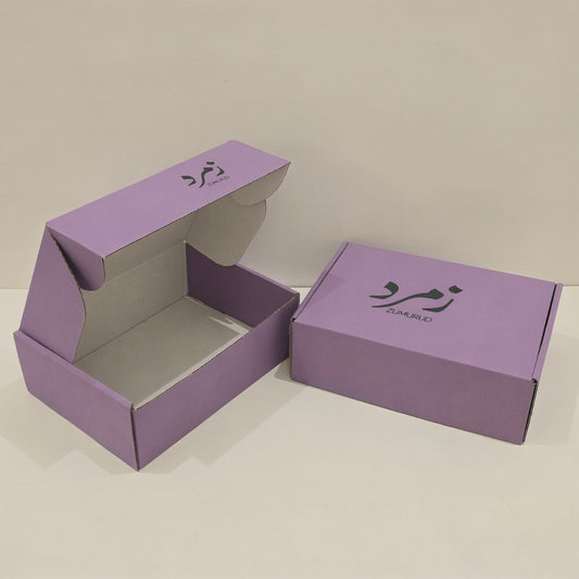 Purple 3-Layer Corrugated Mailing Box 267x200x88mm Custom Print, 1 color printing