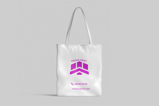 Large White Polyester Fabric Bag with Custom Thermal Logo Printing