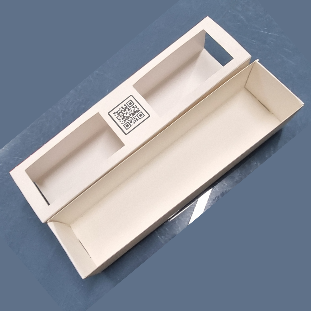 custom printed 28×8×6.5 cm pull out box with transparent window