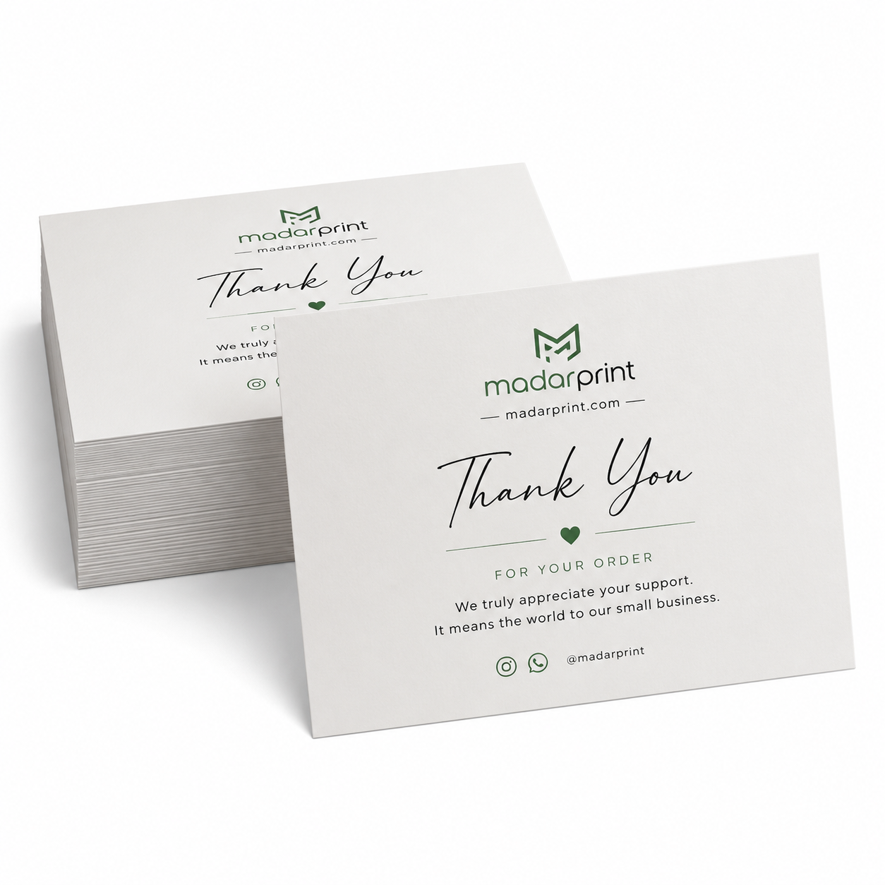 Custom Order Thank You Cards - Die Cut