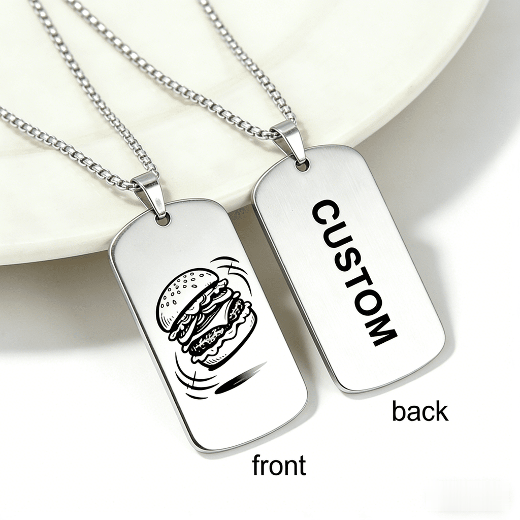 Custom Stainless Steel Dog Tag Necklace, Can Engrave Photos And Text for a Personalized Exclusive Logo. Lightweight… - image 4