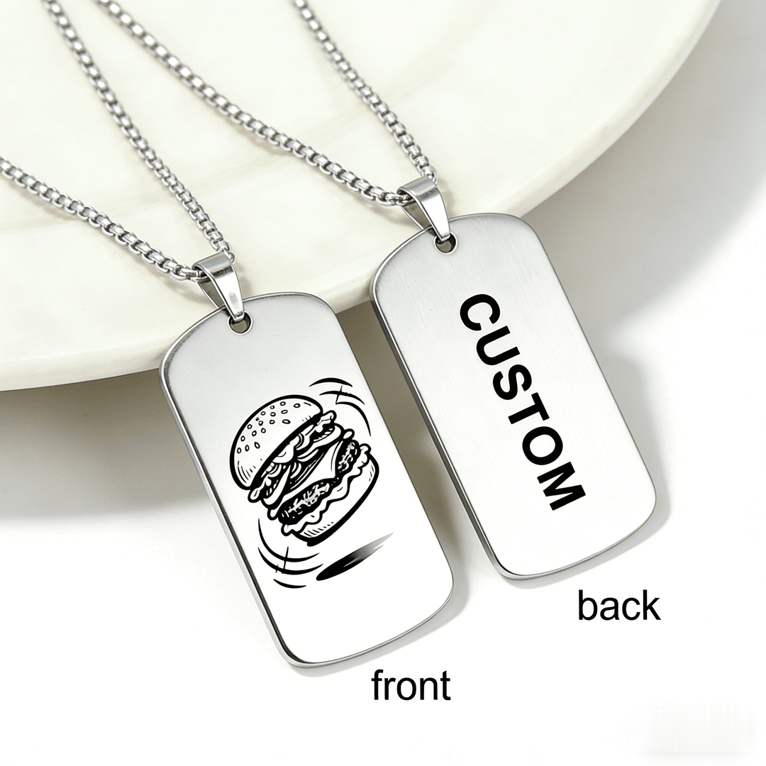 Custom Stainless Steel Dog Tag Necklace, Can Engrave Photos And Text for a Personalized Exclusive Logo. Lightweight… - image 4