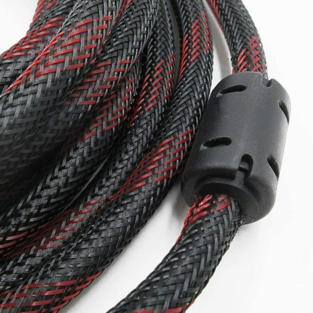 High Speed ​​4K UHD Braided HDMI 2.0 Cable 5m Red and Black — product image 2