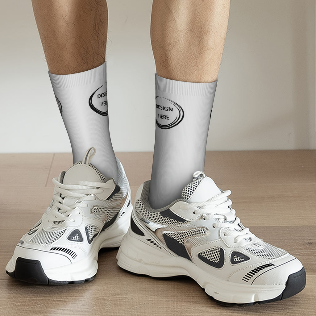 Brand-Forward Custom Socks, Face Socks, Photo Print Socks, Logo Socks, Holiday Custom – Business – image 3