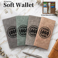 Design-Your-Own Custom Photo Logo Identification Long Soft Faux Leather Wallet, Round Frame – Branded – image 1