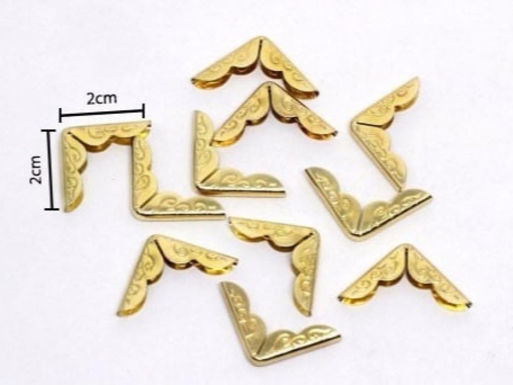 Decorative Gold Metal Corners to Protect and Decorate Notebooks and Photos - 50 Pieces — product image 1