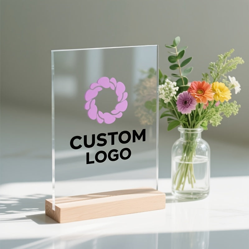 2D Flat - [2D Flat] 1pc 2D Flat 3.94Inch/10Cm Acrylic Sign with Custom Logo | Photo-Printed Home & Office – image 3