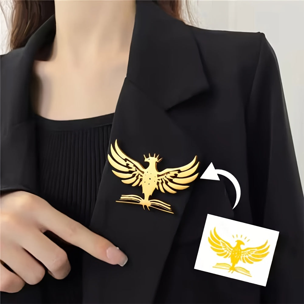 Brand-Forward Stainless Steel Golden Self-Defined Logo Brooch, Custom Hand-Painted Pattern – Marketing – image 3