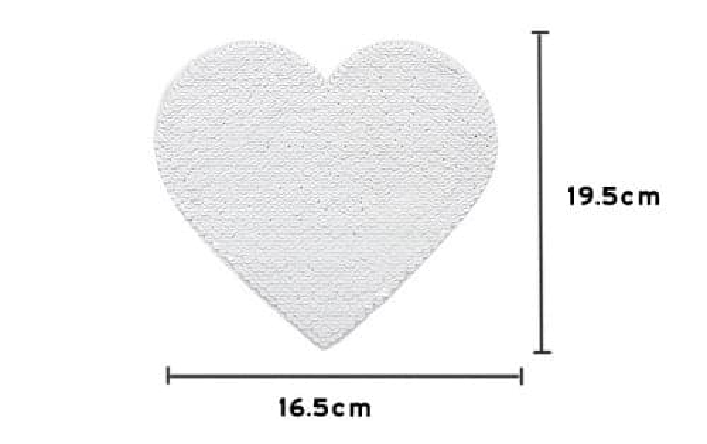 Heart adhesive sequin fabric, 16.5*19.5 cm — product image 4