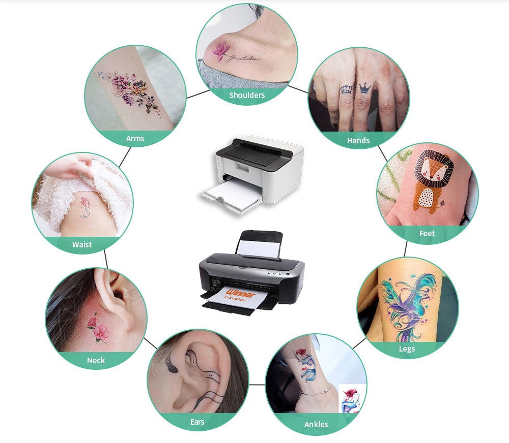 Silver temporary tattoo for laser printers, 5 sheets — product image 4