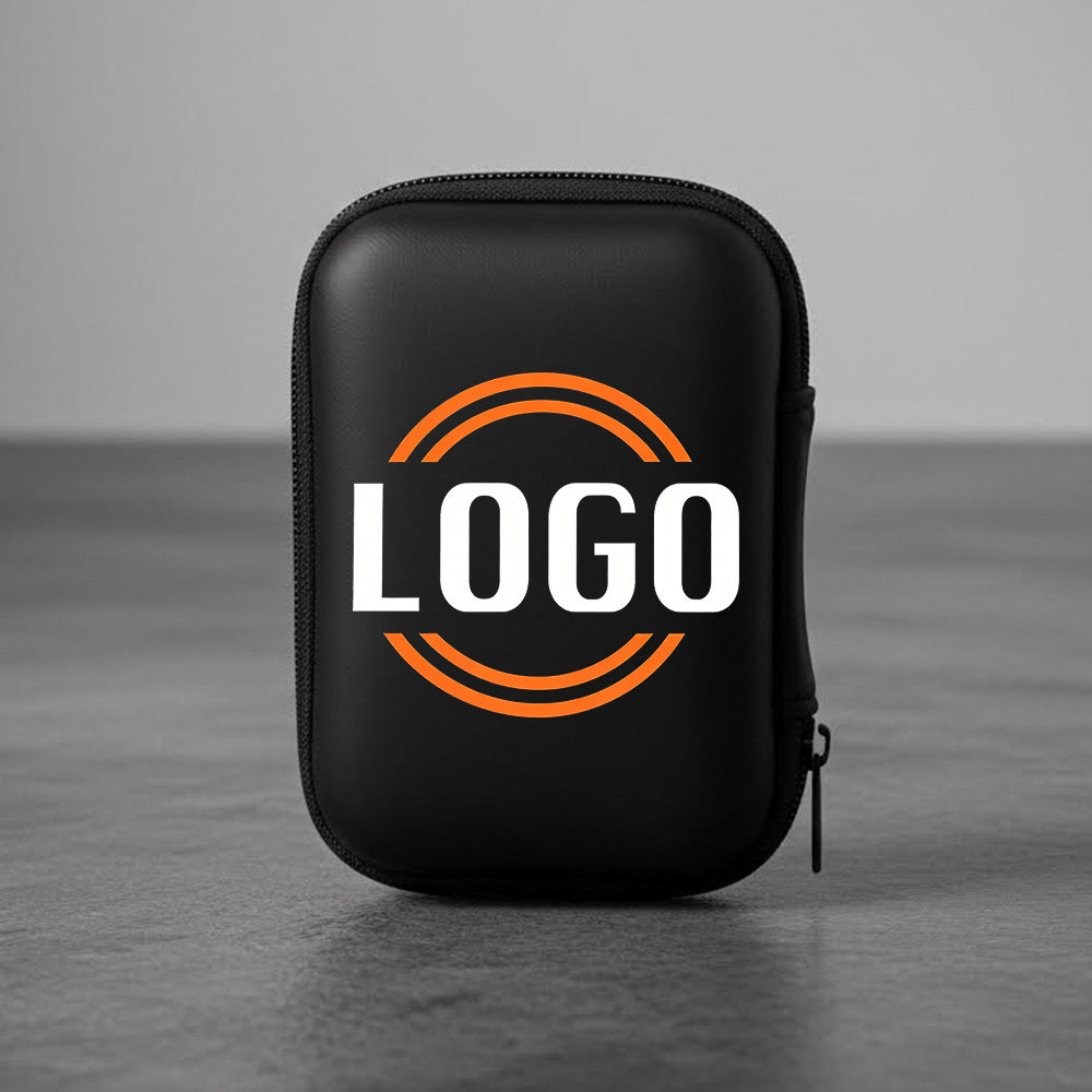Personalized Tech Accessory – Custom LOGO Photo Storage Bag, Easy Double Orange Rings Surround Bold – image 3