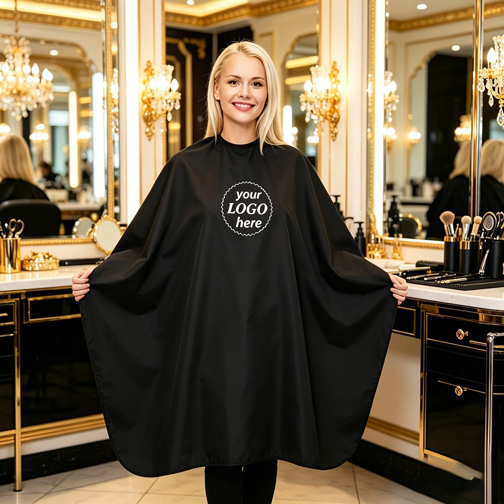 Customizable Pictures Or Logos, Hairdressing Cape, Available in Black, White, And Gray Options, Men'S And Women'S… - image 1