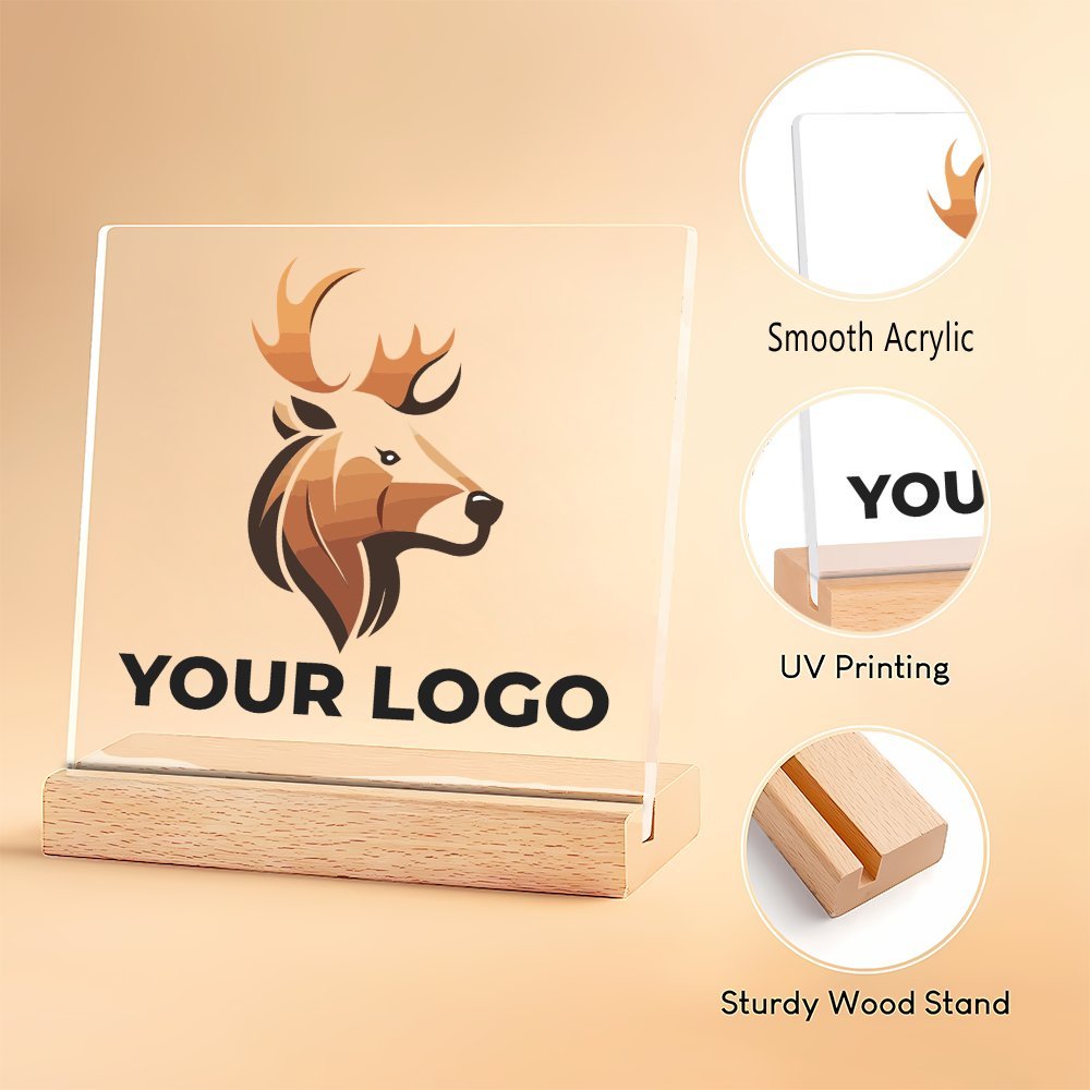 [2D Flat] Decorative Sign And Plaque - 1pc Custom Acrylic Desktop Plaque with | Photo-Printed Corporate – image 4