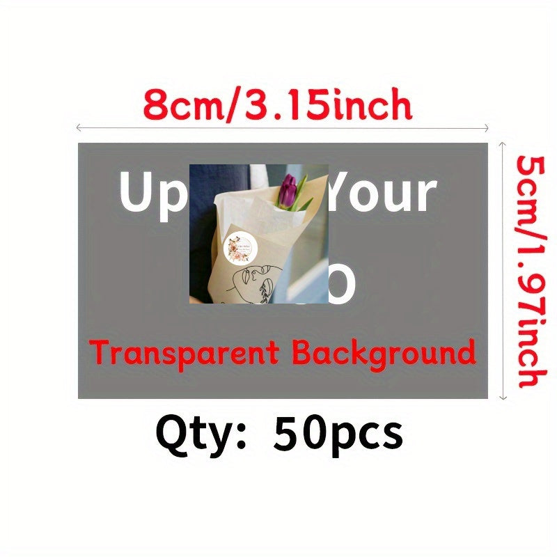 Brand-Forward [] 50/100pcs Logo And Design UV Transfer Stickers - White Or Transparent – Business – image 3