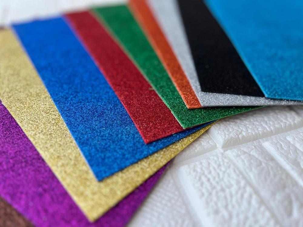 Glitter sticker foam paper, A4 size, 10 sheets — product image 2