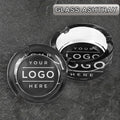 Custom-Printed Specialized Promotional Product –, Round Transparent Glass Ashtray with Your Company Logo, Featuring – image 1