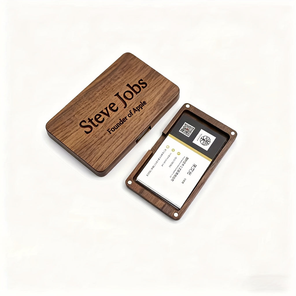 Custom Portable Whole Wood Business Card Case, Men'S And Women'S Business | Photo-Printed Business – image 2