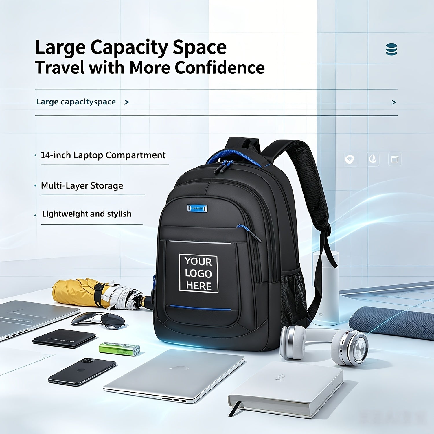 Corporate Custom A Casual Backpack with NAME/LOGO/PHOTO Options, Available in Multiple Colors. – Corporate – image 2