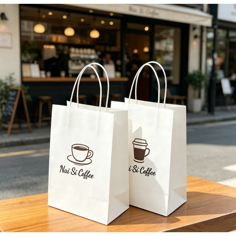 Signature Custom White Kraft Paper Gift Bags, with the Option to Upload Your Own – Event – image 4