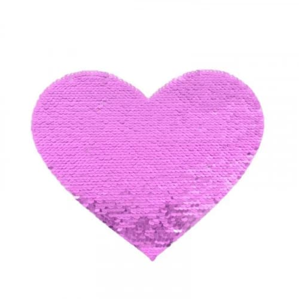 Heart adhesive sequin fabric, 16.5*19.5 cm — product image 7