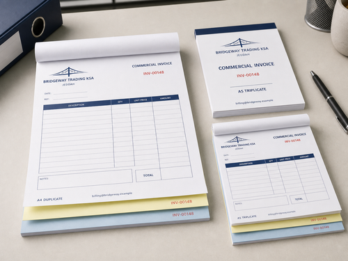 Personalizzato A4 duplicato e A5 triplice fattura commerciale pads