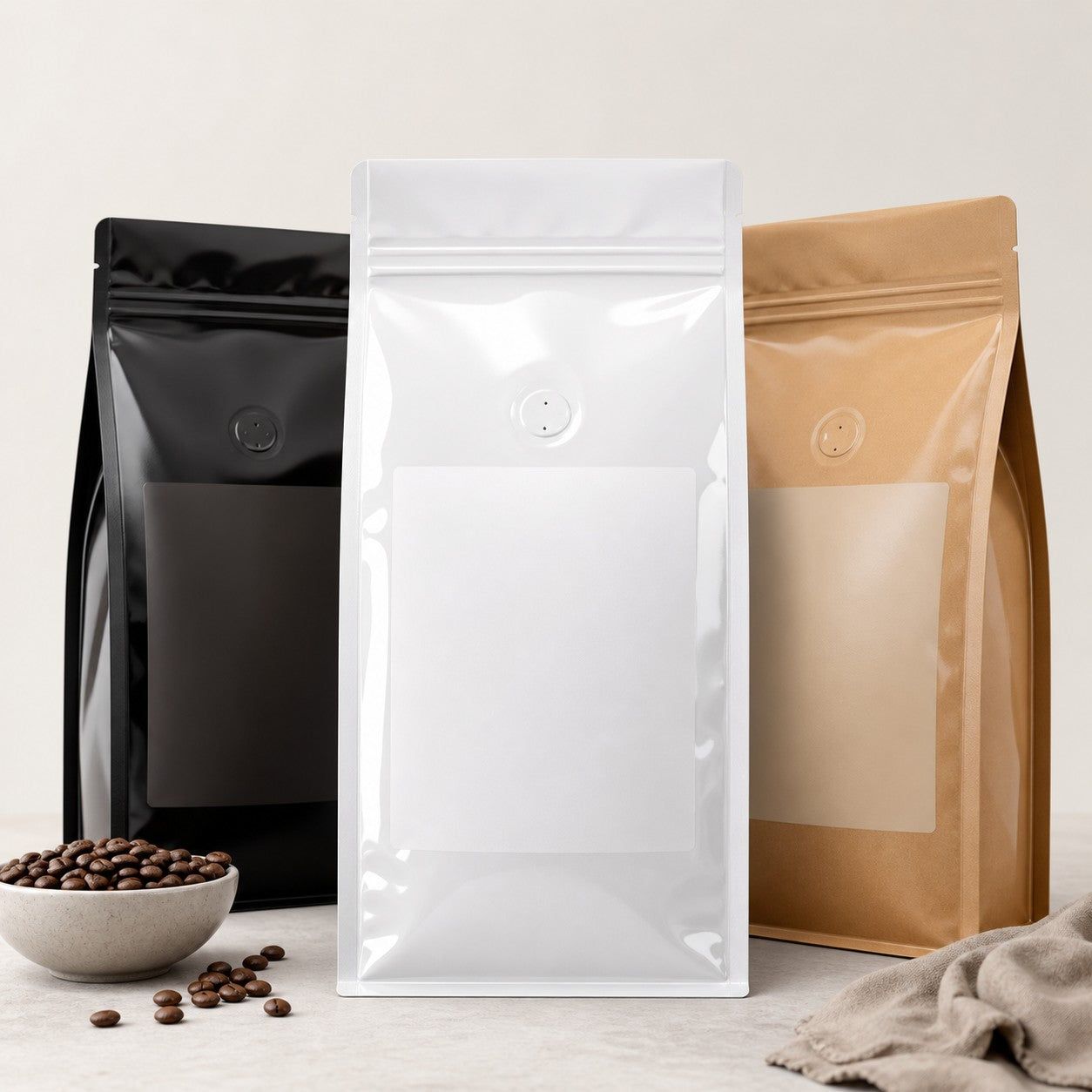 Custom Coffee Bags - Glossy Finish product mockup