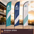 RIVERA OPEN printed on custom product — WELCOME IN