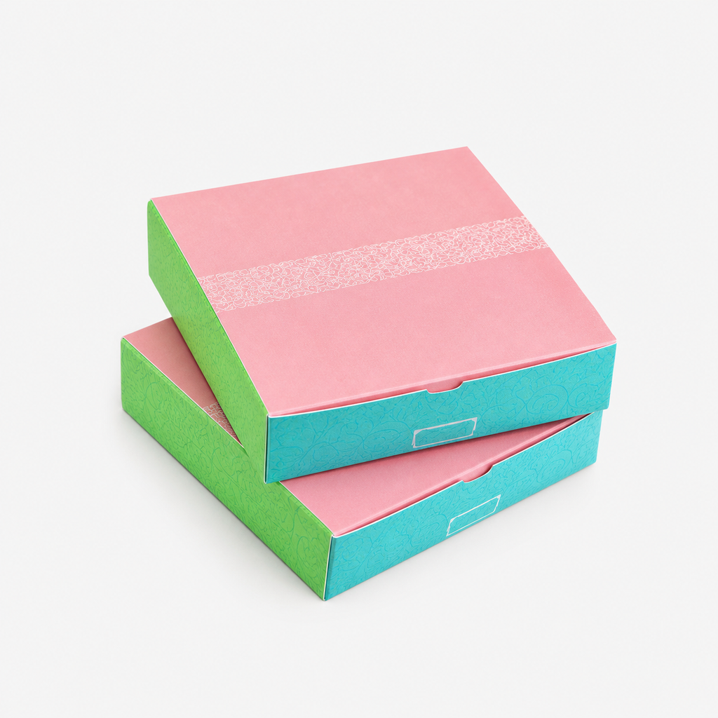 custom printed grape leaf packaging box — closed stacked studio view