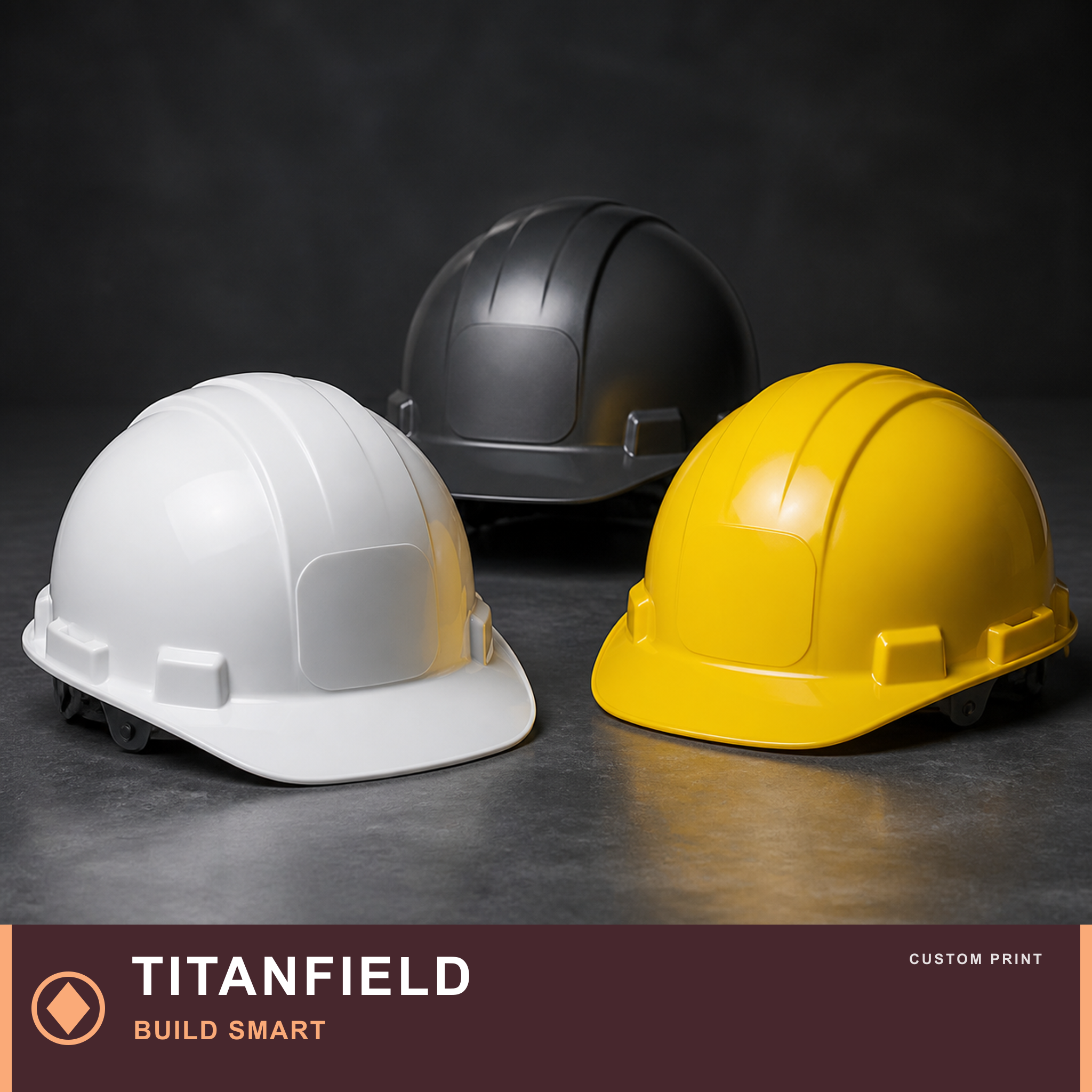 Custom Printed Safety Hard Hats — TITANFIELD: BUILD SMART