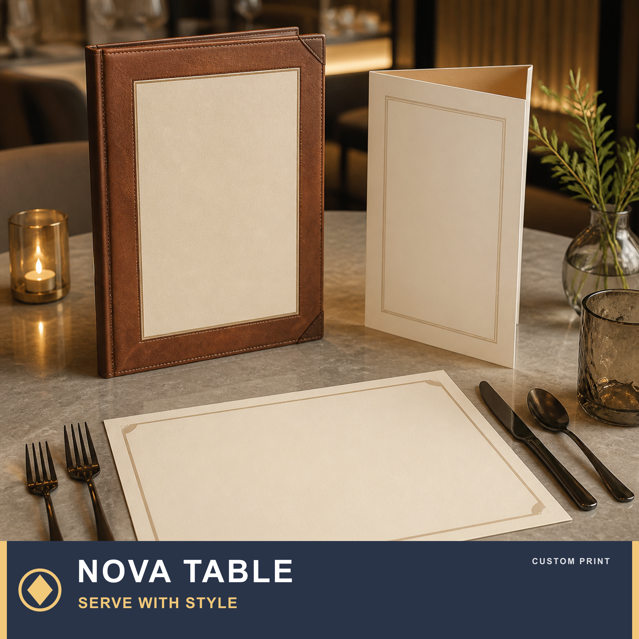 Custom Restaurant Menus & Table Placemats — NOVA TABLE: SERVE WITH STYLE