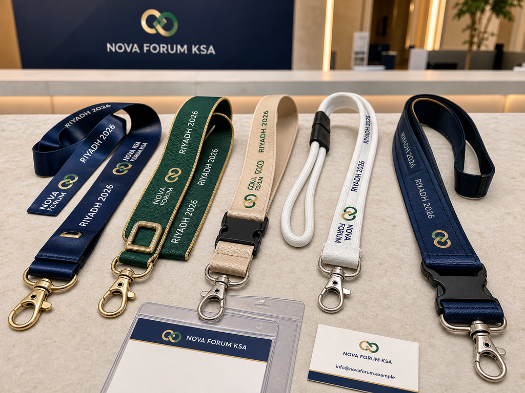 Custom satin woven recycled tubular and double-layer branded lanyards