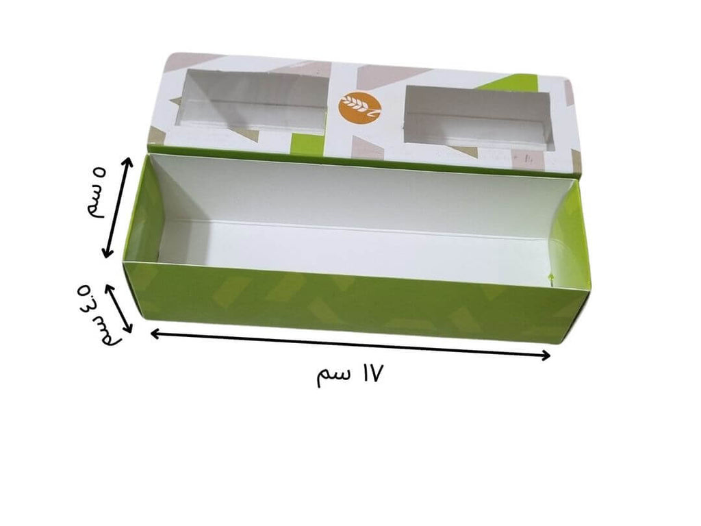 custom printed 17×5×4.5 cm with transparent window for sweets and macarons