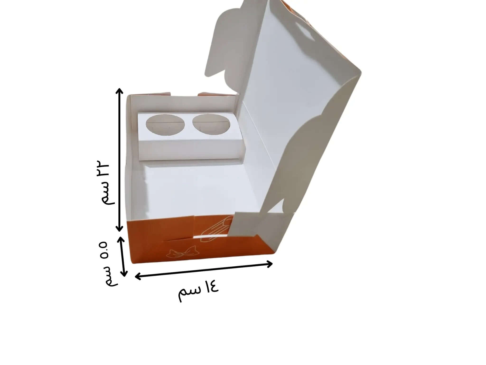 Emballage du produit avec dimensions et spécifications sur fond blanc
