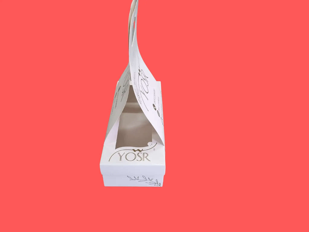 custom printed 30×12×7 cm box with holder and transparent window