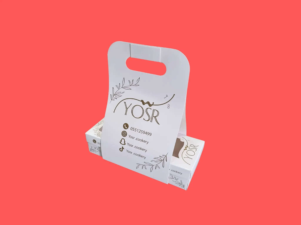 custom printed 30×12×7 cm box with holder and transparent window
