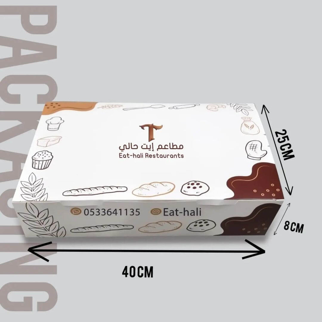 Karton:

Länge Karton 40 cm Träger Sauce 7 cm aus Länge Karton 33 cm
Breite Karton 25 cm
Höhe Karton 9 cm
Trennwand Karton 3 auf Länge 33×8 cm
mit Träger Sauce 3 Öffnungen
 


Druck:
in Karton Karton
Druck außen Box Farbe weiß
Druck innen Karton
