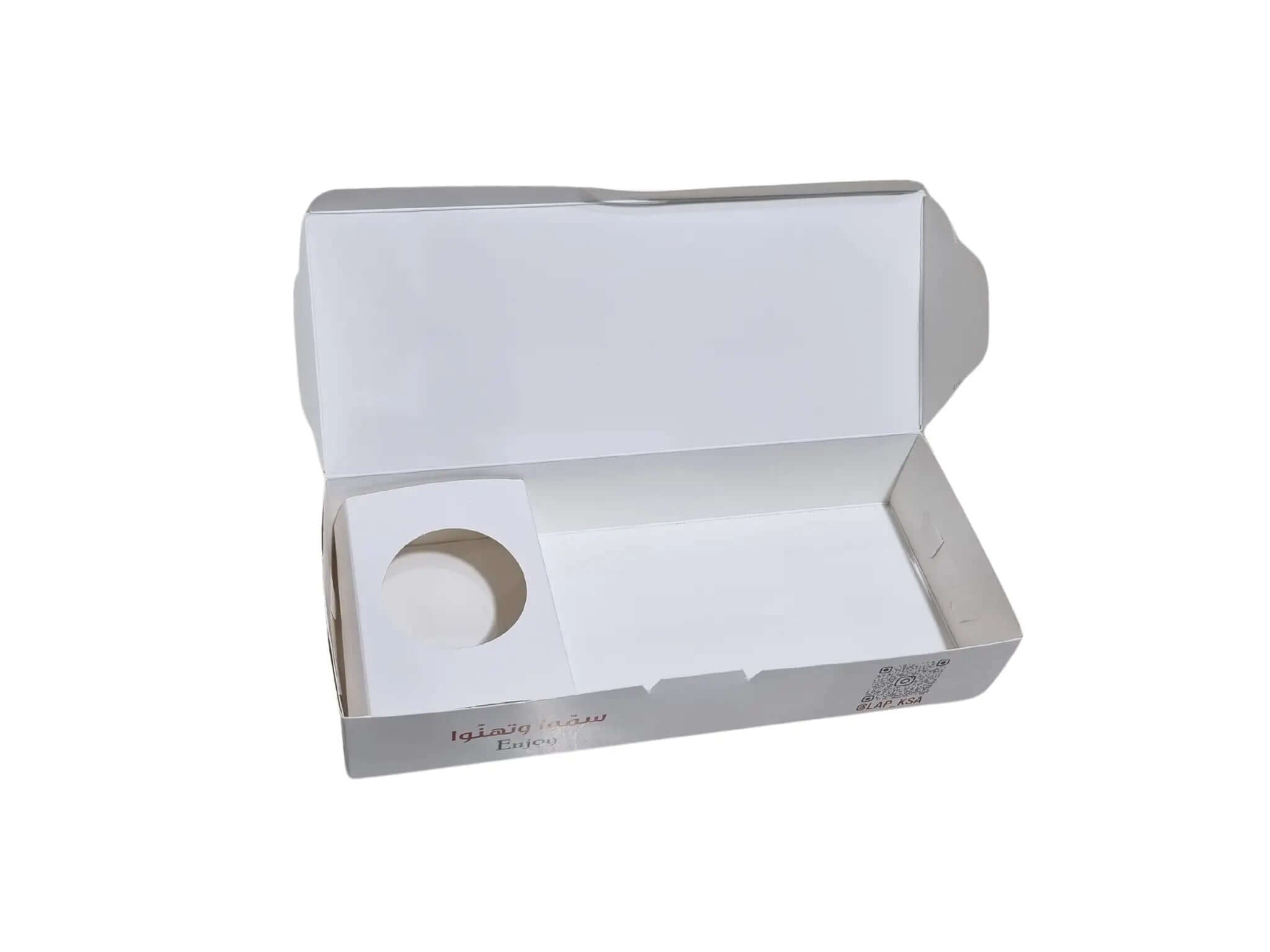 custom printed  box 27×11×5 with sauce hole for sweets and fast food