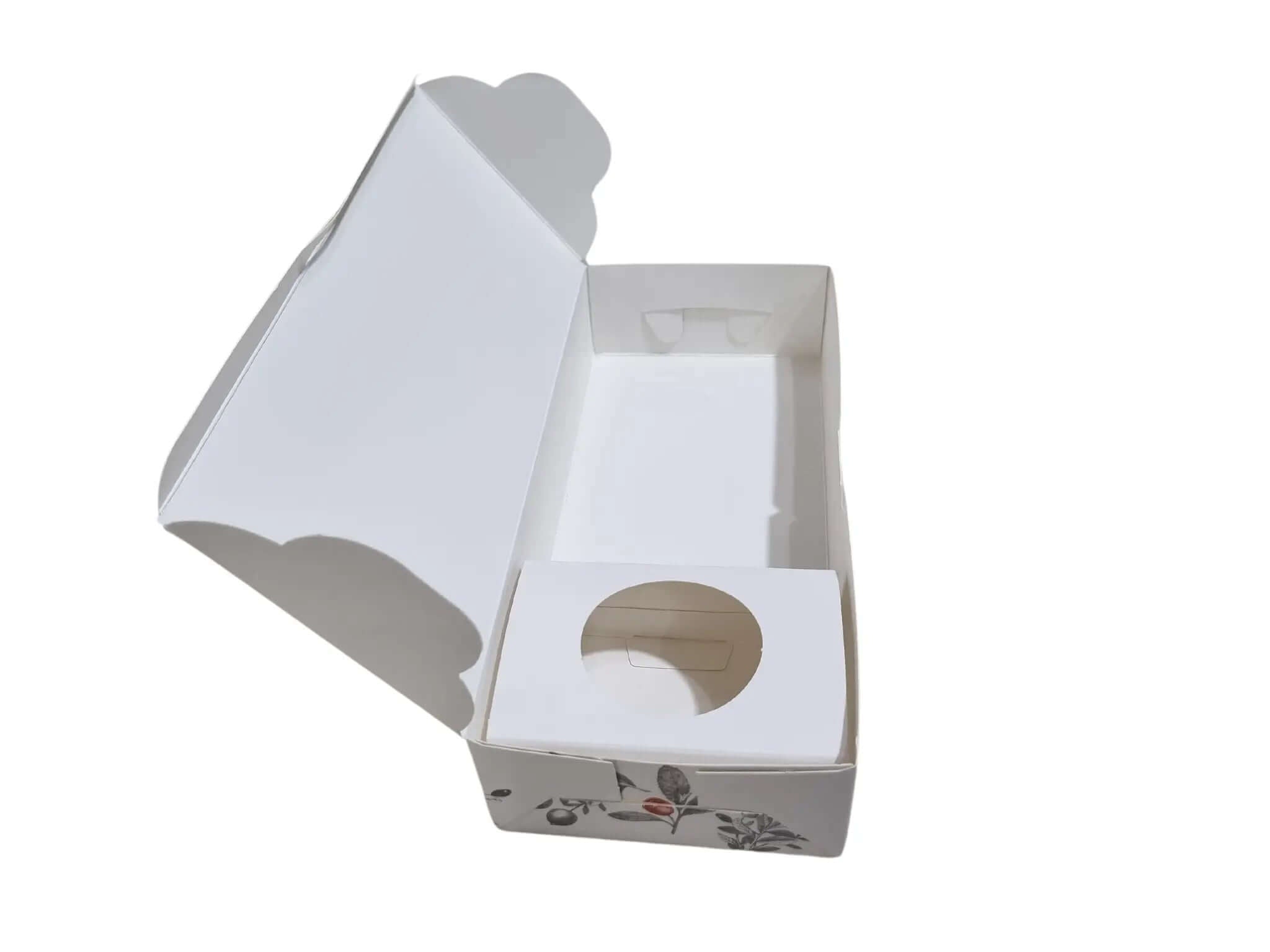 custom printed  box 27×11×5 with sauce hole for sweets and fast food