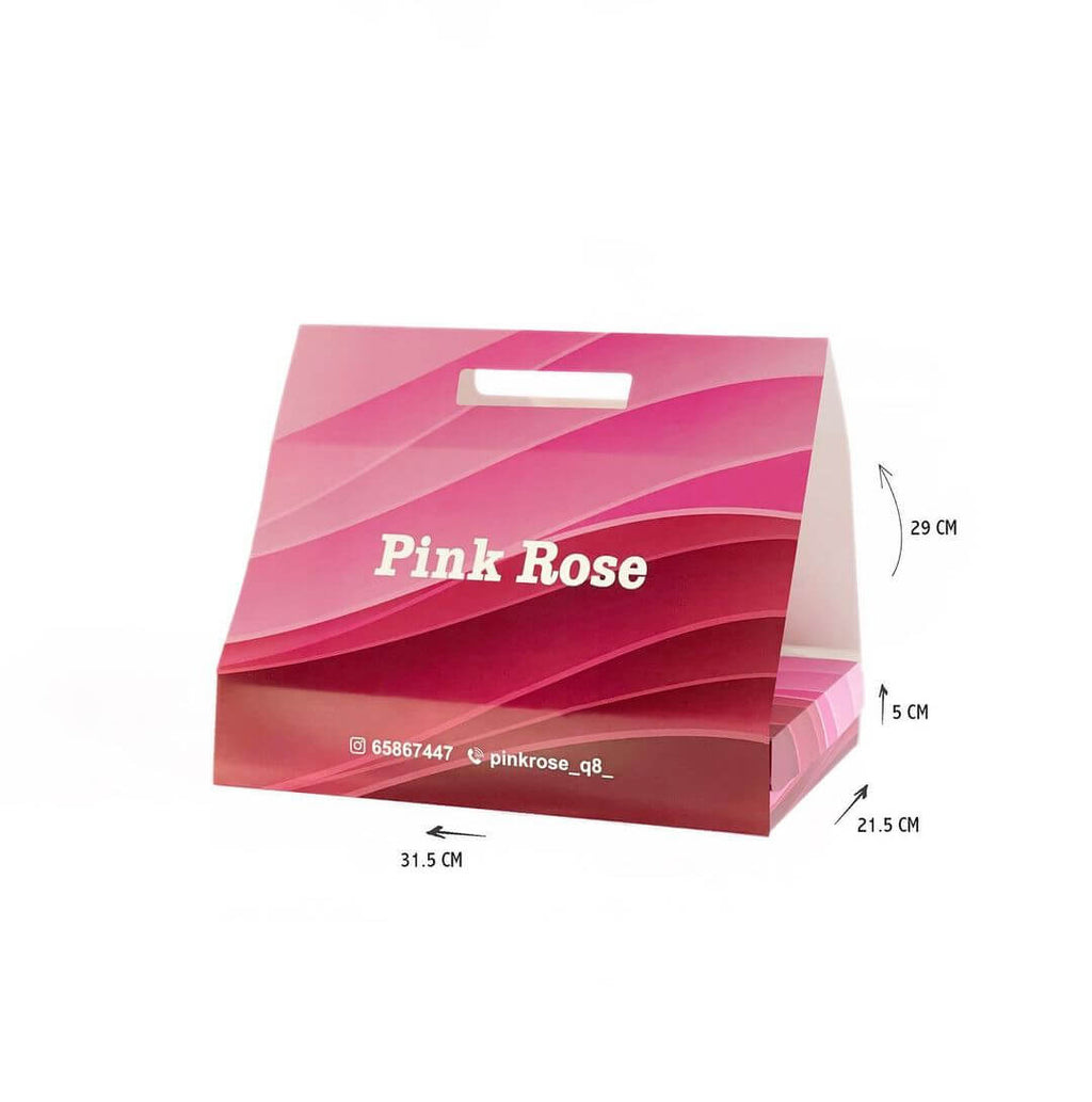 custom printed  double side box  31.5×21.5×5 cm with holder  height 29 cm
