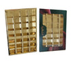 custom printed golden foil base box with 28 cavities for dates chocolate sweets