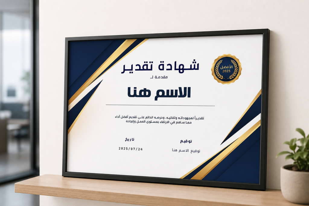 صورة استخدام واقعي لمنتج customizable-professional-award-certificate-high-quality-paper-printing-service