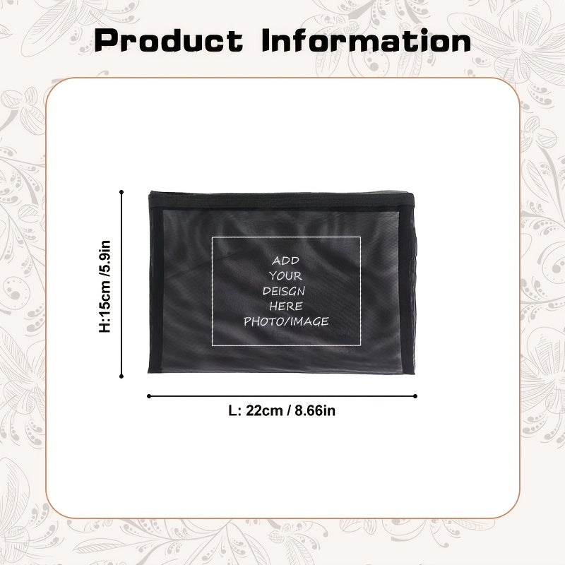 Personalized Specialized Promotional Product – Photo Custom Portable Mesh Small Bag, Makeup Bag, Skincare Bag, – image 4