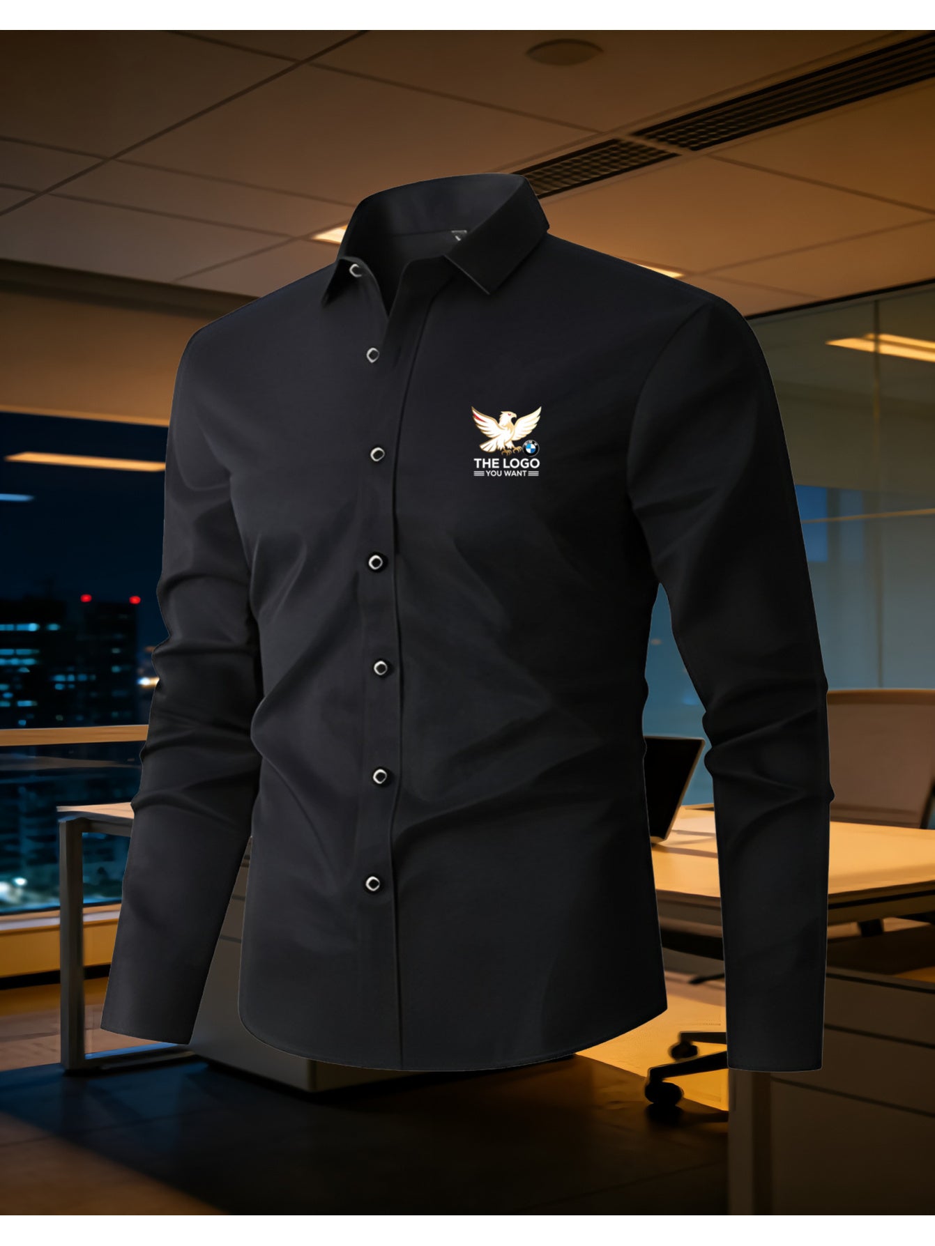 Design-Your-Own Men'S High-Quality Fashion Long-Sleeved Shirt| Button, Pocket-Less, Casual – Team – image 2