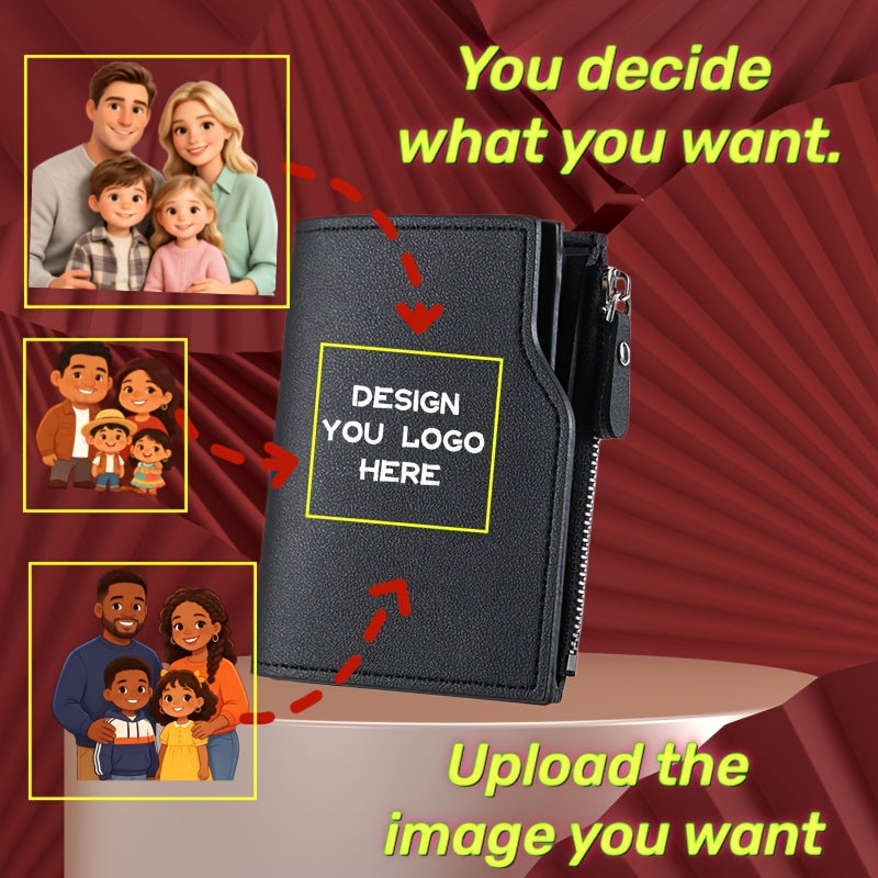 Signature Custom Wallet, Custom Photo Name Logo Pattern Image Print, Multi-Card Slots – Custom – image 1