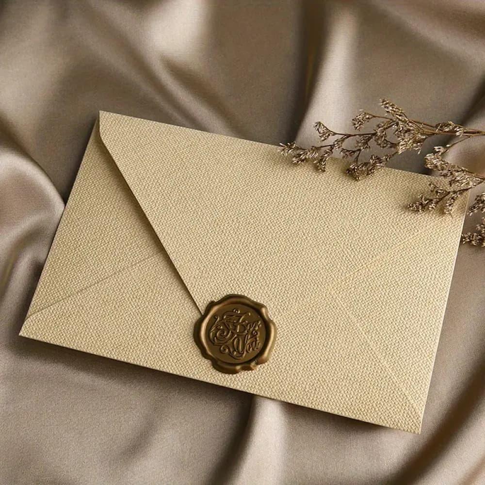 Linen Feel Paper Envelope with Closing Label for Greeting Cards Packaging Size 16.5*11cm — product image 1
