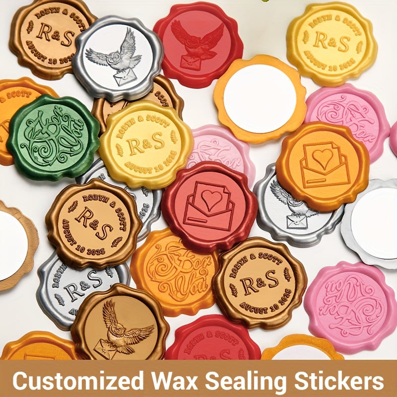 Corporate Custom 100pcs LOGO Wax Seal Stickers, 32 color options, Self adhesive wax sticker, – Client – image 4
