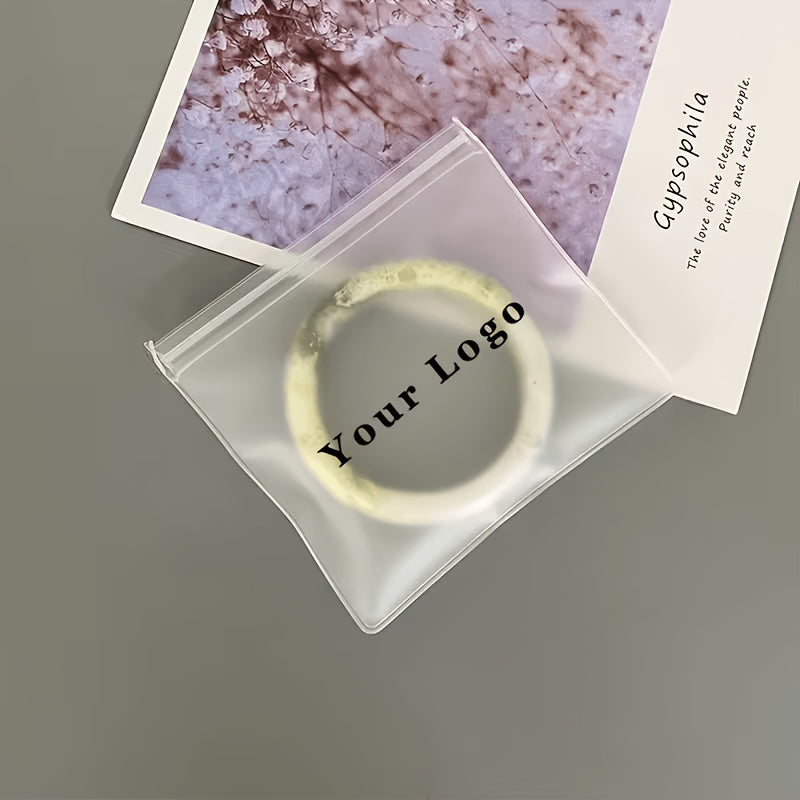Custom Jewelry Zipper Bags, Transparent Plastic Storage Envelopes, Frosted | Business-Ready Packaging & – image 3