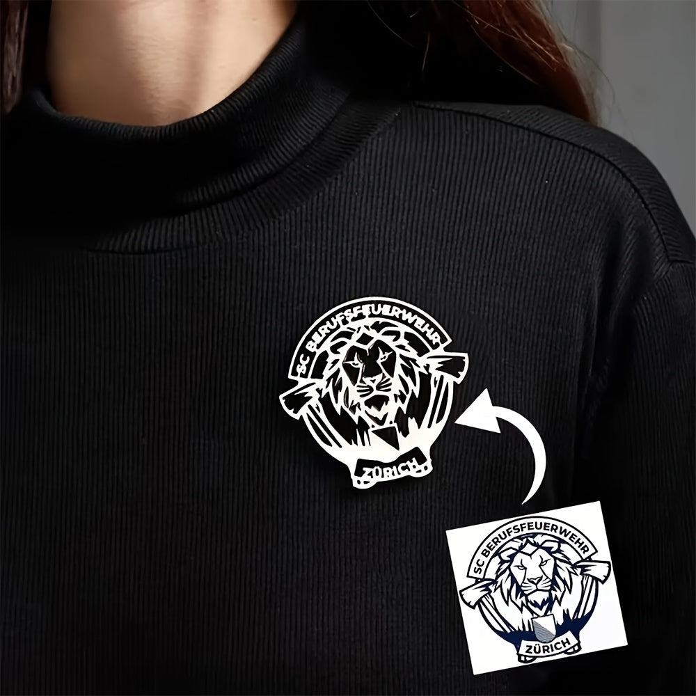 Brand-Forward Stainless Steel Golden Self-Defined Logo Brooch, Custom Hand-Painted Pattern – Marketing – image 4