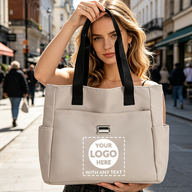 Brand-Forward GYTECK Tote Bag with Name//Text - Oxford Cloth Zipper Closure – Business – image 1